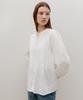 Leumeme Plisse Pin-Tuck Tie Blouse White