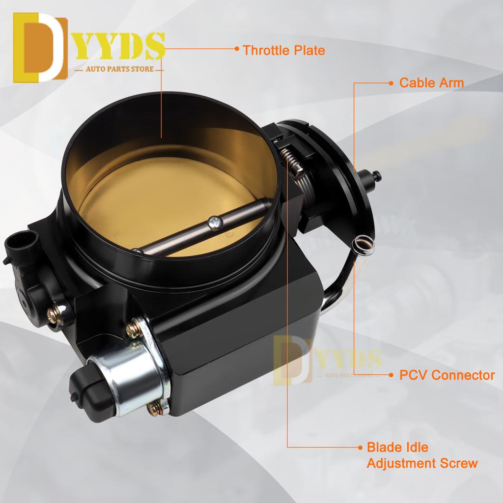 92mm/102mm Billet Aluminum Throttle Body With TPS Sensor For LSX LS1 LS2 LS3 LS6 Car Modification Parts Black TT102152 High Flow