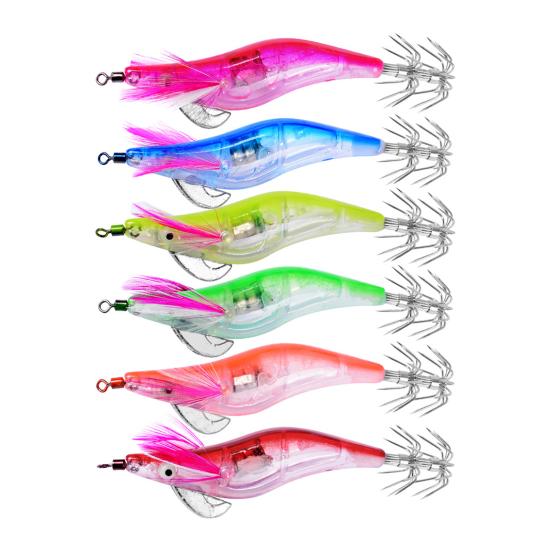 Fishing Lure Shrimp Tail Design Luminous Plastic Artificial Double Hook Lure for Fishing