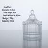 Clear Crystal Embossed Glass Yurt Candle Holder & Candy Jar with Lid