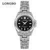 LONGBO 83611 Quartz Watches Waterproof Luminous Stainless Steel Calendar Full Diamond Gold Design Luxury Wristwatch for Couple