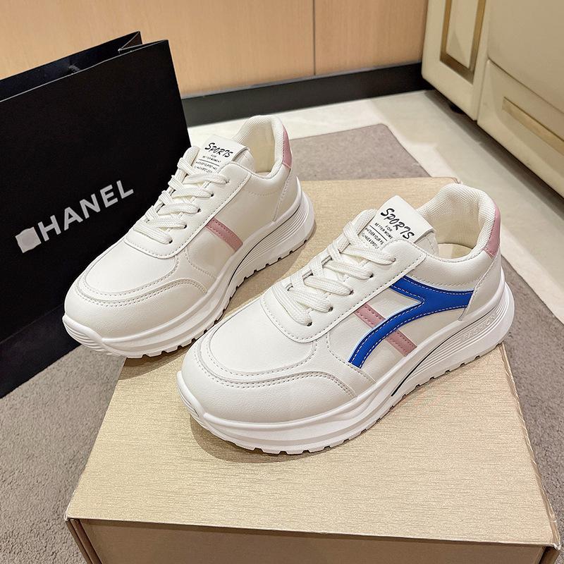 Fashion sports shoes women's soft-soled women's shoes 2025 spring new soft leather versatile white shoes lightweight casual running shoes