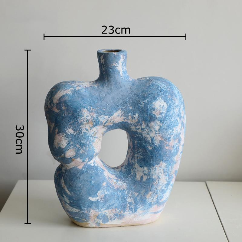 Hollowed Out Apple Ceramic Vase Creative Retro Plant Pot Table Decoration Flowers Arrangement Floral Vases Room Aesthetic Decor
