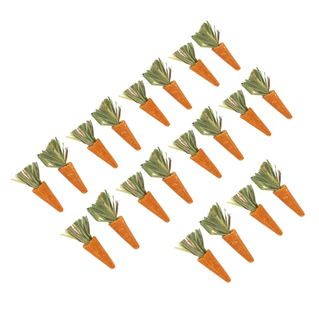 20pcs Carrot Shaped Hamster Toy Teeth Grinding Decorative Crude Fiber Small Animal Chewing Toys for