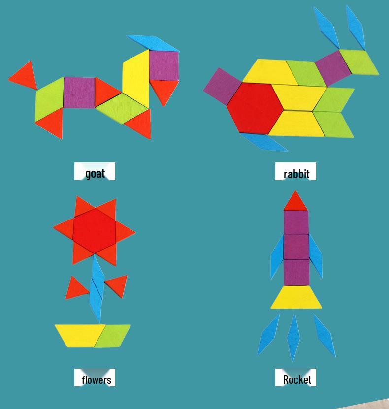 155-Piece Geometric Shape Tangram Puzzle Game for Early Childhood Education