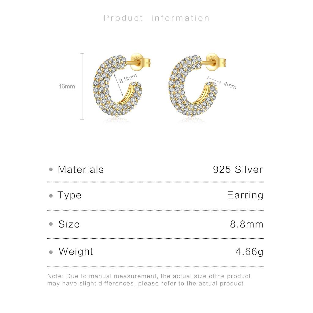 ANDYWEN 925 Sterling Silver Clear Zircon Pave Hoops Huggies Women Earring Piercing 2023 Women Wedding Crystal Fine Jewelry