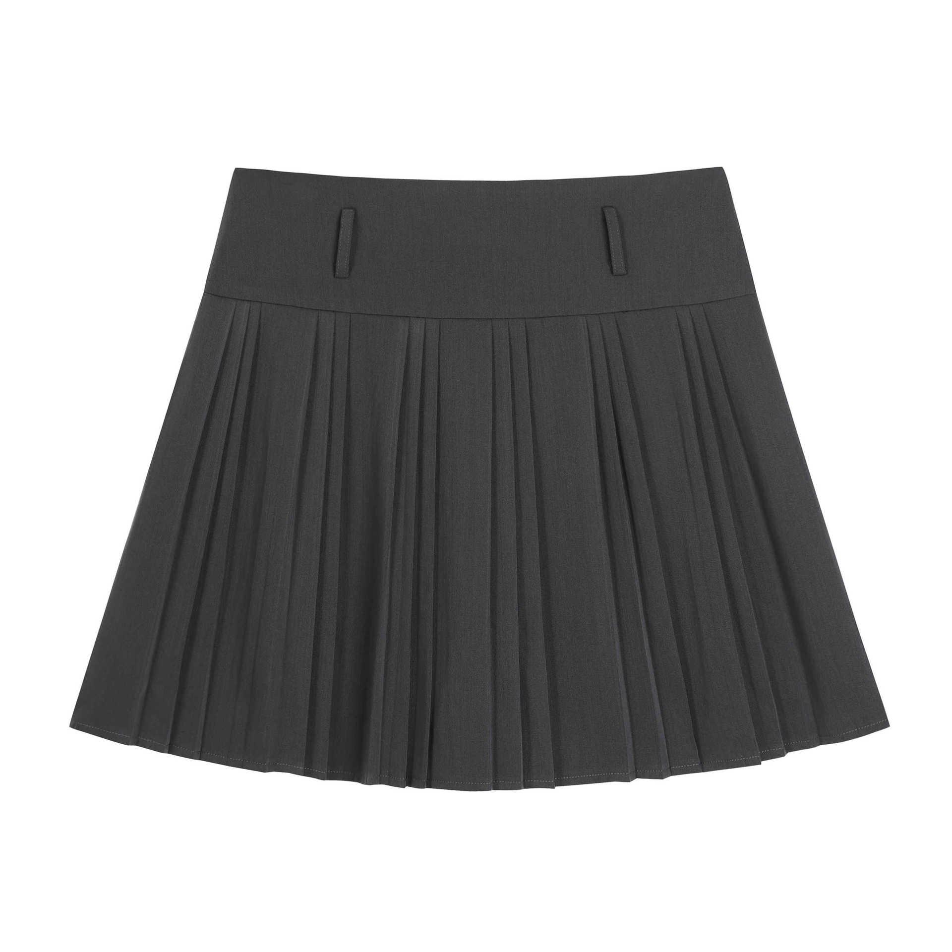 

Plus Size Trendy College Style High Waist Irregular Pleated Half Skirt for Women 1XL (recommended for 120-140 jin) серый/чёрный