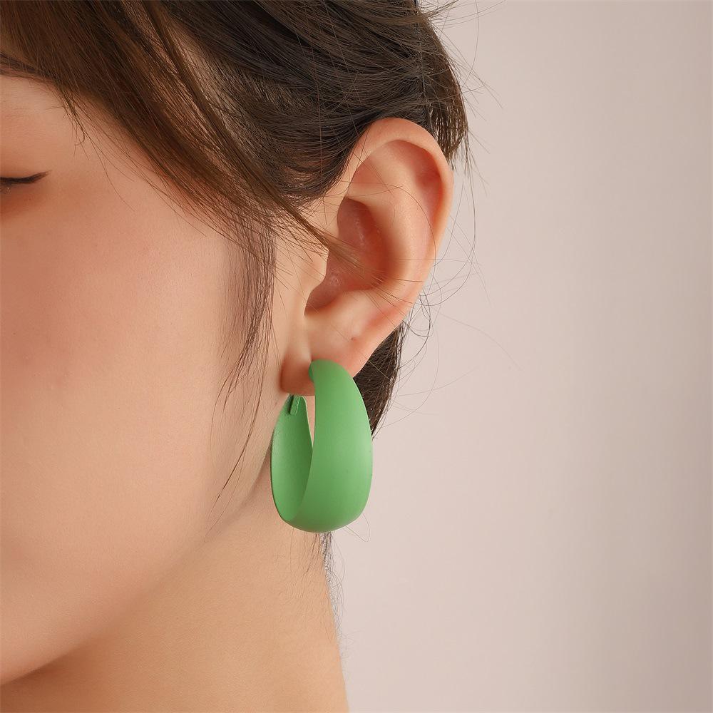 Корейские серьги-кольца с цветочным узором из бамбука