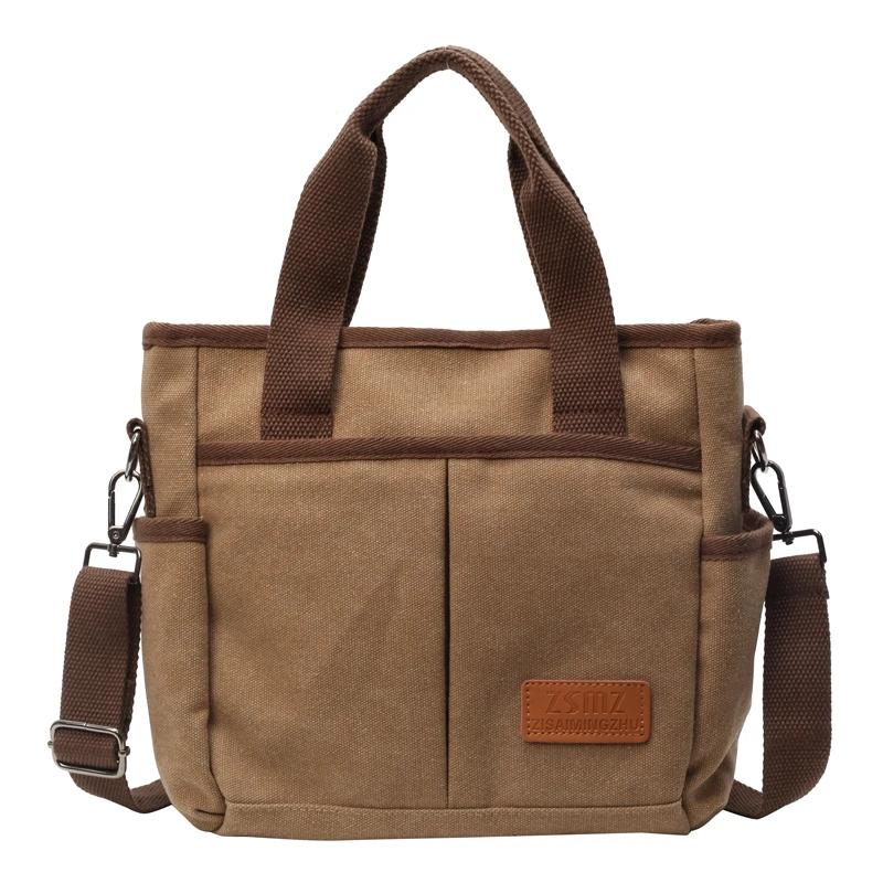 

Модная большая вместительная сумка-тоут с несколькими карманами из холста для женщин, универсальная сумка для поездок на работу и обратно, сумки для покупок под мышками для женщин