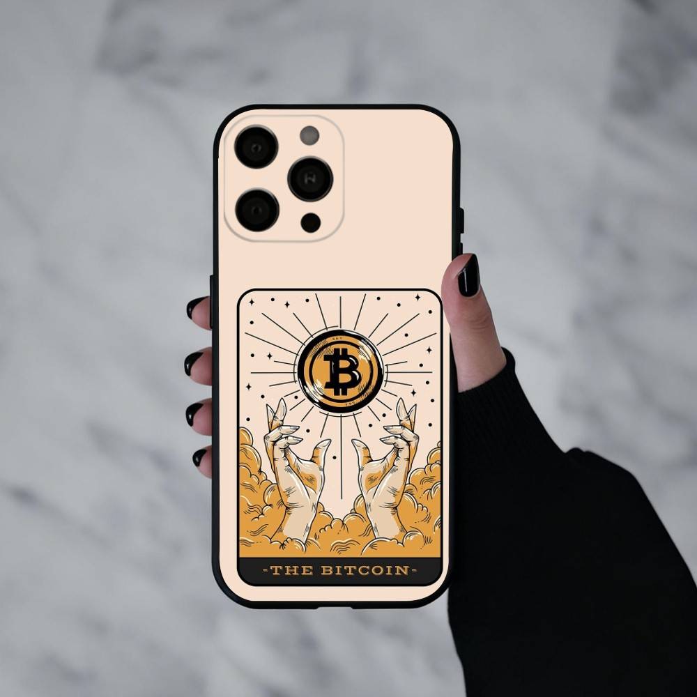 Cool Art Bitcoin Digital Phone Case For iPhone 17pro, 16,15,14,13,12,11 X XR Plus,Others Soft Black Cover