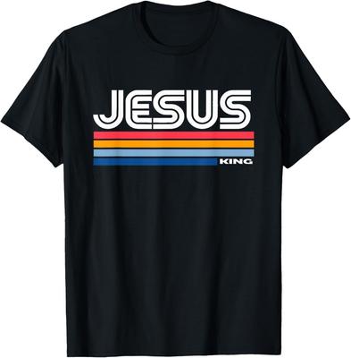 T-shirt unisexe Jésus Roi Design Rétro Vintage