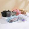 Zipper Mesh Cosmetic Bag Solid Color Toiletry Storage Bag Simple Makeup Pouch  Travel
