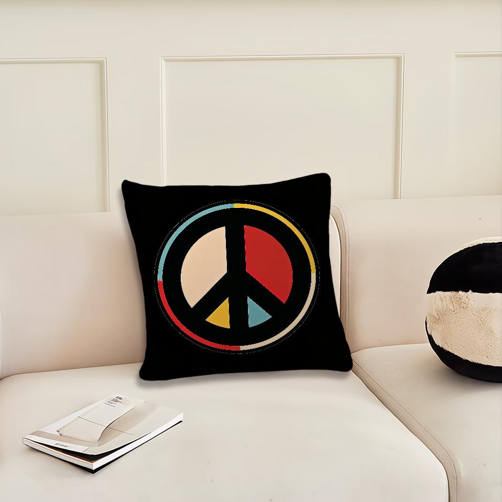 Fashion Peace Sign Nature Assortment cushion cover Pillow Cover Decoration Room Home Sofa living Office Car Nordic Simplicity
