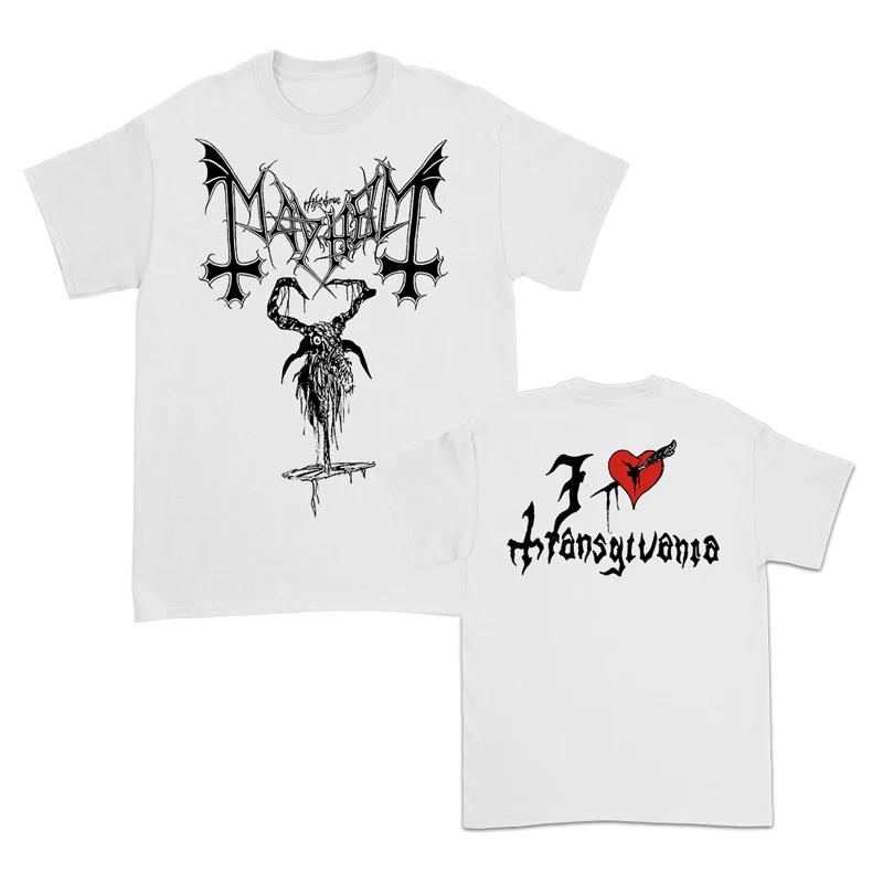 2025 Summer Mayhem Norwegian Band Black Metal Rock Dark Wind Red American Retro Punk Street Men's and Women's Crewneck T-shirts
