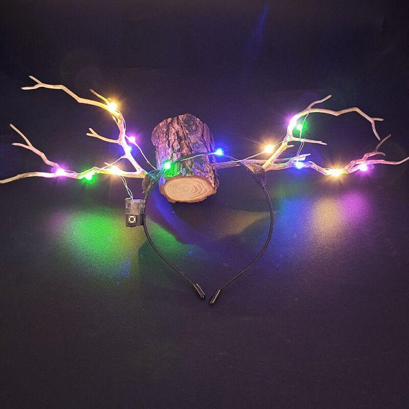 Christmas Luminous Antler Headband for Concerts & Night Markets