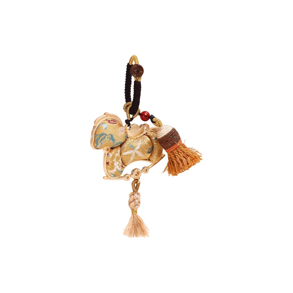 Traditional Cultural Heritage Handcrafted Song Brocade Pendant, Year Of Series Bag Charm/keychain.