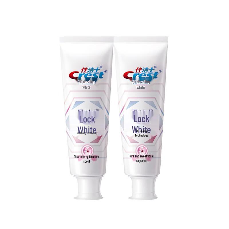 Crest Lock White Ultimate Whitening Toothpaste, Cherry Blossom, 2-Pack