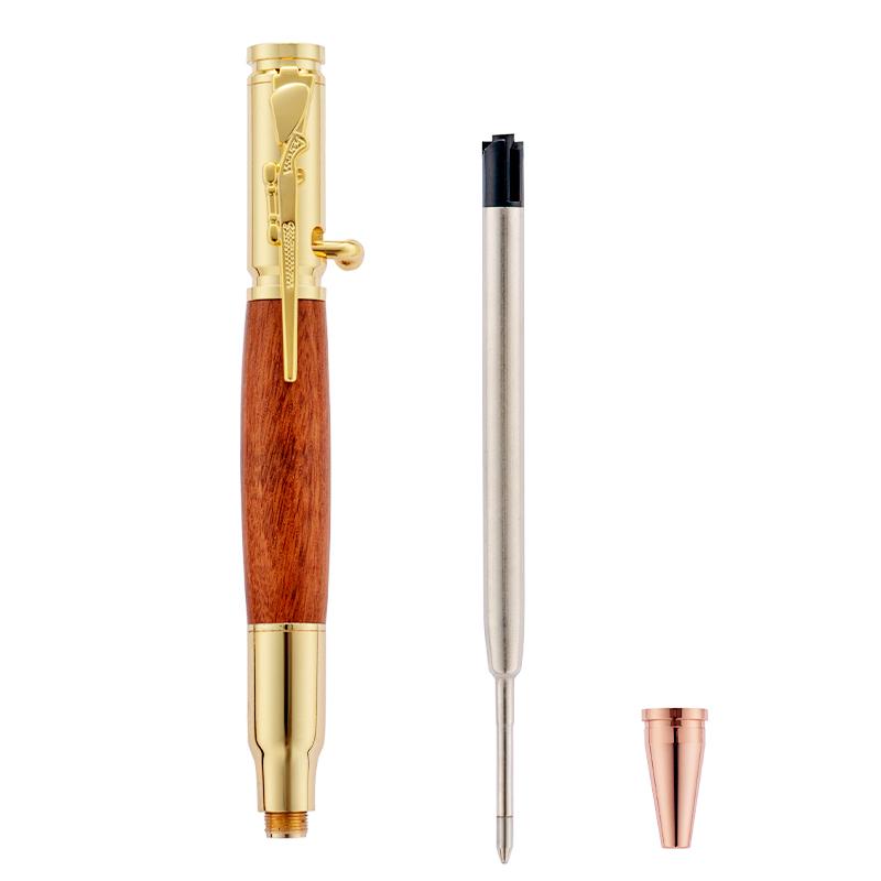 Multifunctional Tactical Pen Bullet Shaped Bolt Action Metal Rifle Clip Gun Ballpoint Pen with Black Ink