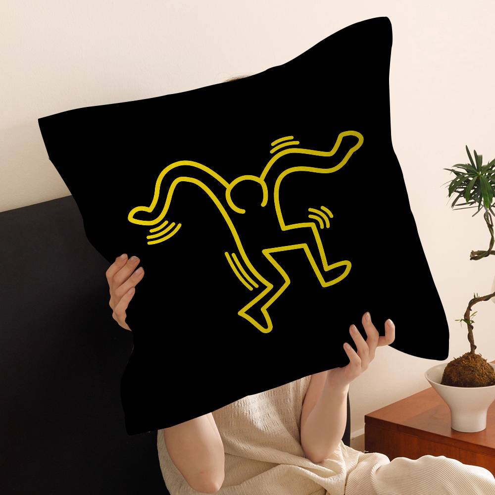 Retro Abstract Cartoon K-KeithS Pillow Anime Pillow Sofa Bed Head Pillow Cover Cushion Cover 45x45 Cm Fashion