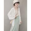 New Summer Milk Yellow Air-conditioning Shirt Sunscreen Cardigan Medium and Long Outer Thin Knitted Sweater New Coat