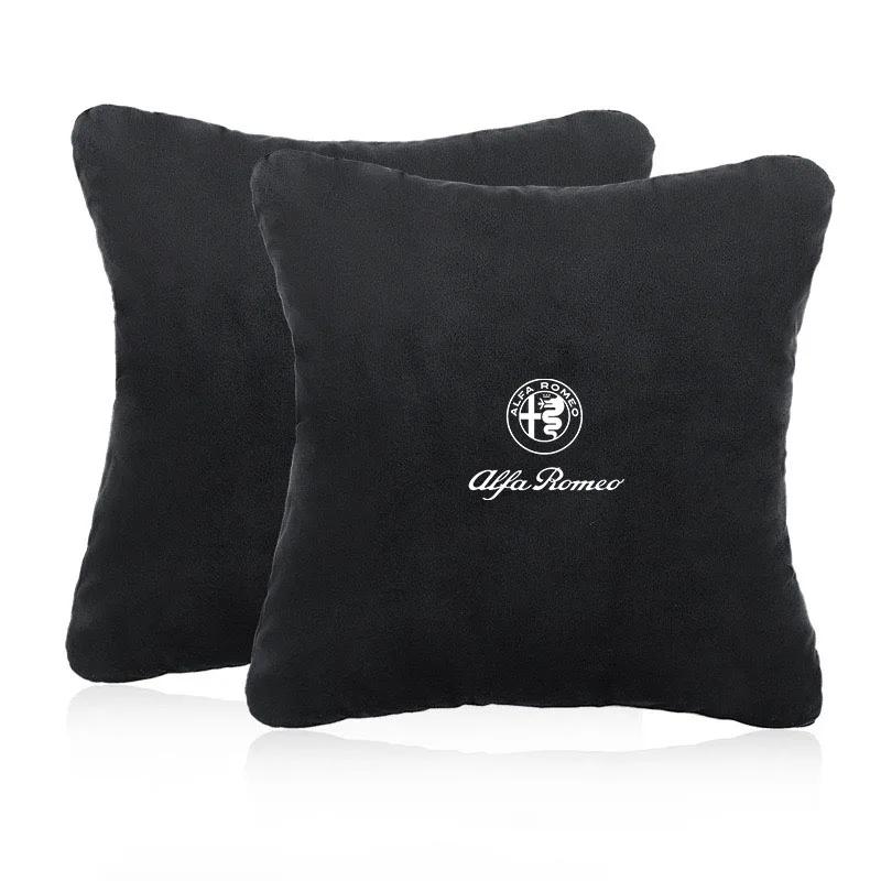 DGJLS1 Car Seat Belt Protect Shoulder Pad Cover Headrest Neck Pillow for Alfa Romeo 4C 159 Spider Giulia Giulietta 156 Tonale Mito 147