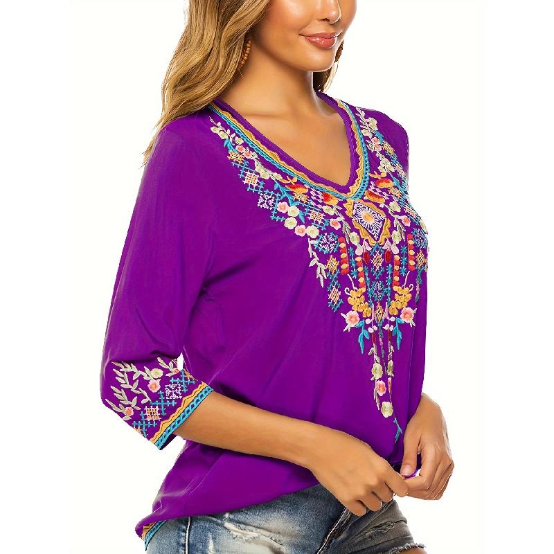 2026 New Printed Short-Sleeve Top Fashionable Summer V-Neck Women's Casual T-Shirt