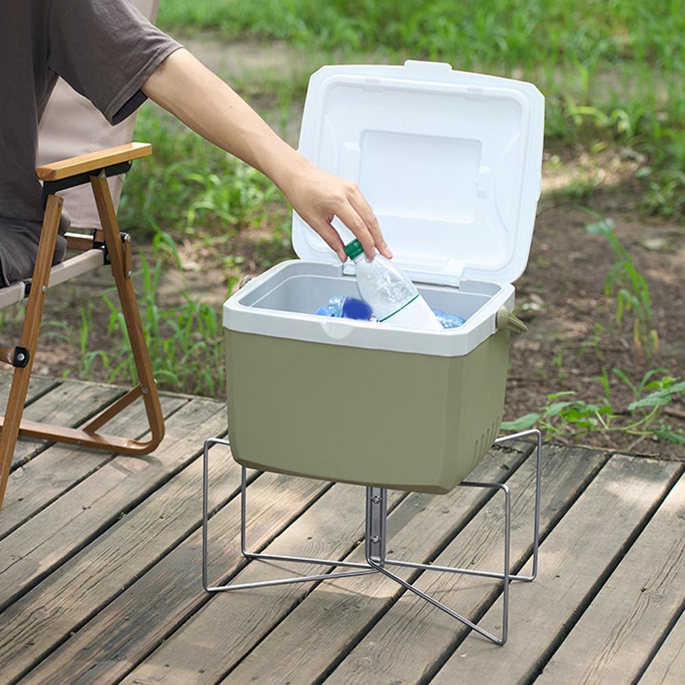 Aluminiumlegierung Box Ständer Edelstahl Outdoor Organizer Box Halter Kühlbox Faltbares Stützregal für Outdoor Picknick Angeln