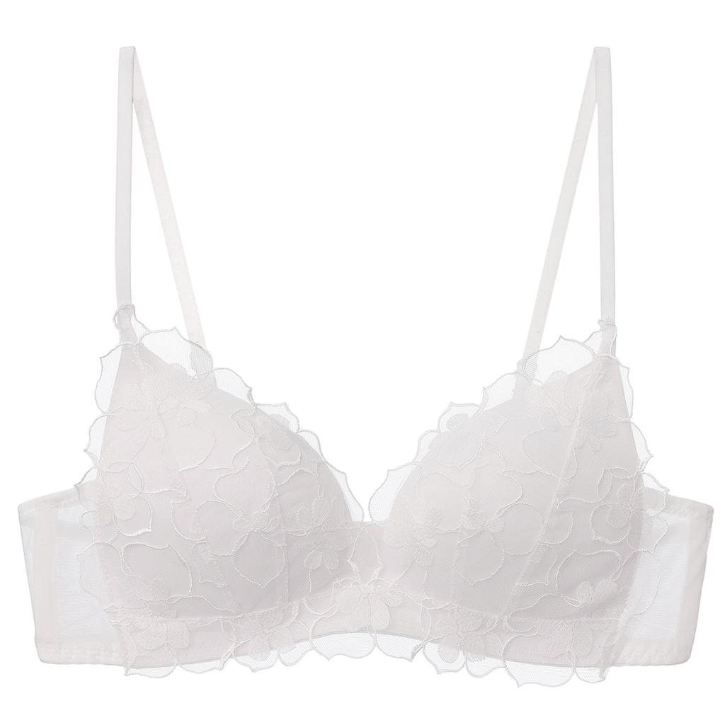 French sexy lace underwear summer pure desire cross beautiful back gathering underwear triangle cup no steel ring bra set