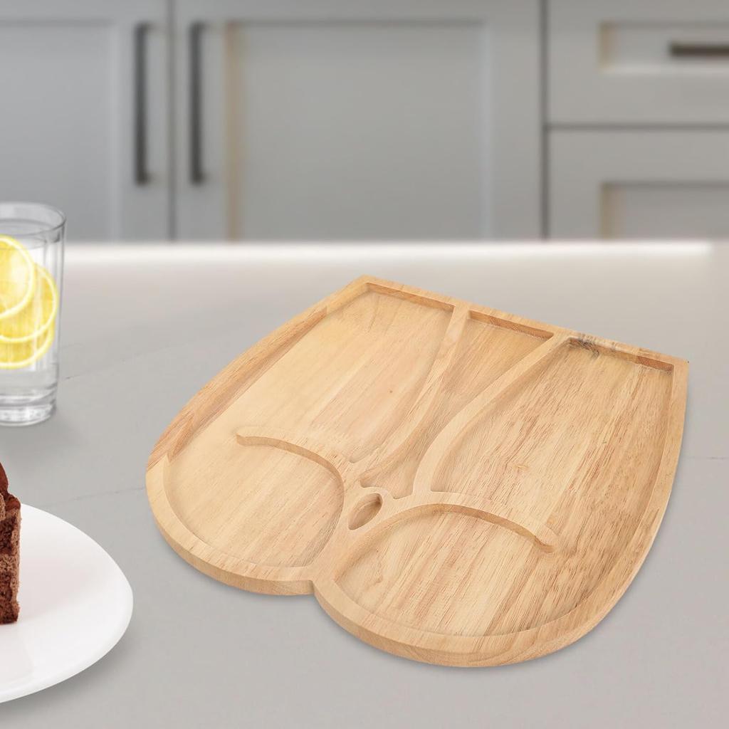 Decorative Tray Wood Charcuterie Board Funny Serving Platter Butts Shape Wood Tray Fruit Cheese Serving Board Food Platter for Home Kitchen Wooden