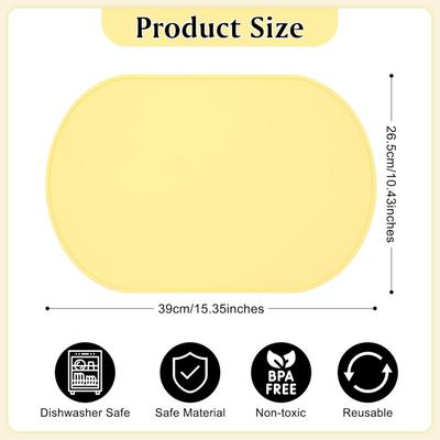 Silicone Placemats, Heat-resistant, Reusable Portable Placemats, Waterproof, Stain-resistant and Easy-to-clean Silicone Placemat