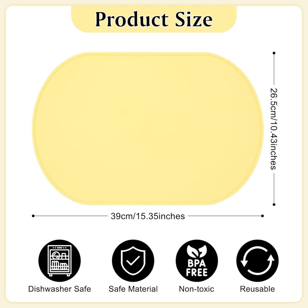 Silicone placemats, heat-resistant, reusable portable placemats, waterproof, stain-resistant and easy-to-clean silicone placemat