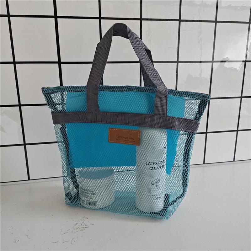 Hot Sale Large Capacity Mesh Wash Bag Large Capacity Shopping Bag Totes Shoulder Bag Foldable Portable Beach Handbags