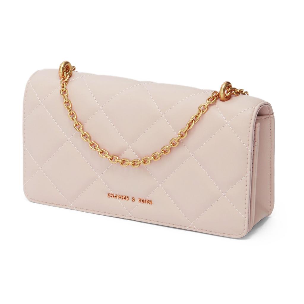 Charles & Keith Dopamine Oil Painting Bag Quilted Chain Small Square Bag Women Crossbody Bag CK6-10680924-WB