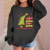 Children's Fashionable Casual Long-sleeved Loose Christmas Print Pullover Sweatshirt