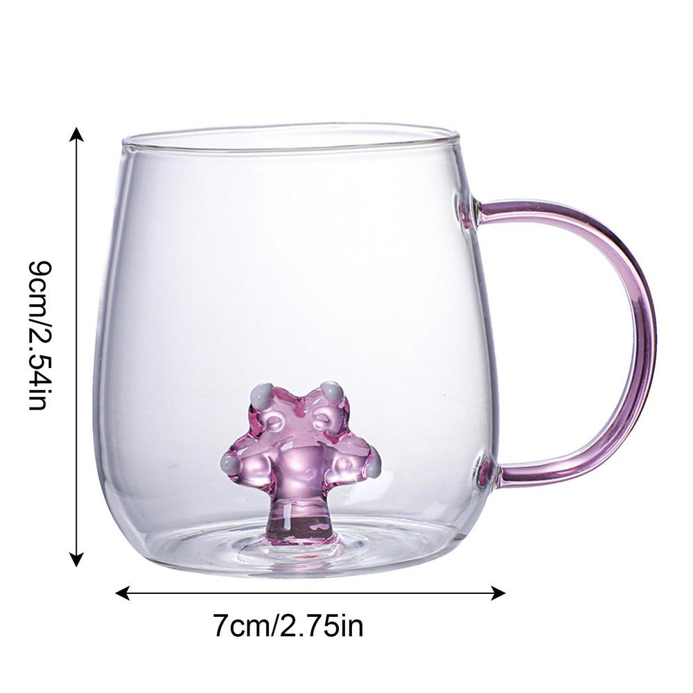 Kreskówkowy Kształt Zwierzęcia Szklany Dom Słodki Wysokoborokrzemowe Szkło Jednowarstwowy Kubek Salon z Gośćmi Kubek na Sok Zimny Napój