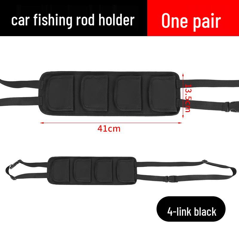Car Rear Seat Fishing Rod Rack: Adjustable Magic Tape Straps for Storage and Fixing