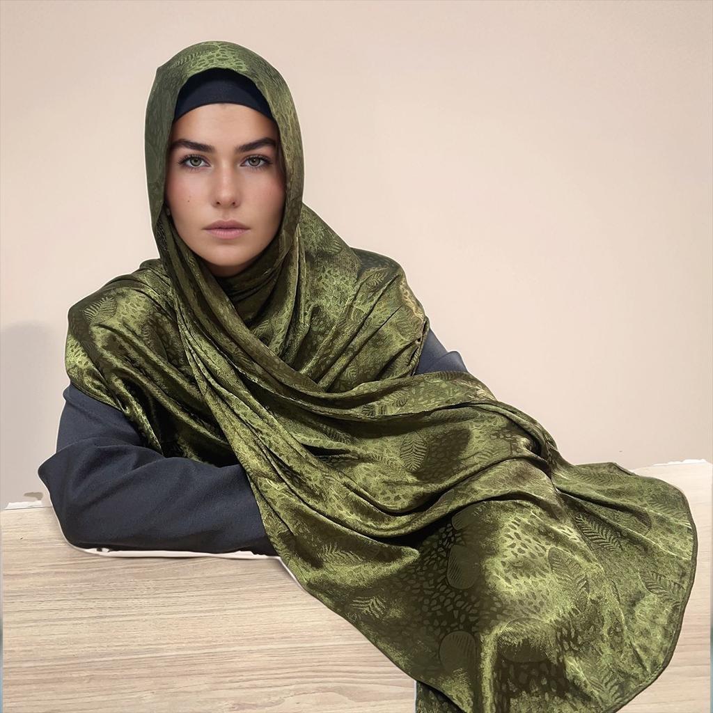 Malaysia's new imitation silky satin jacquard long scarf, women's shawl, headscarf MSL404