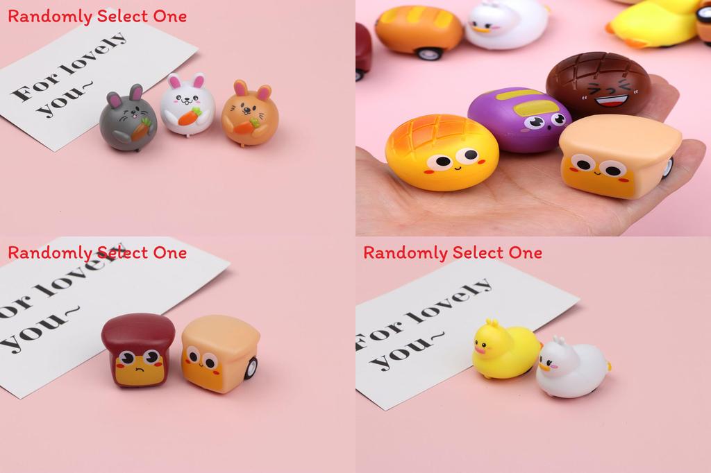 Bread Doughnut Emoji Toy Car With Pullback Function For Toddler Play And Parentchild Interaction