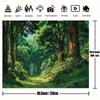 2D Green Nature Forest Backdrop Anime Woodland Scenery Photo Booth Background