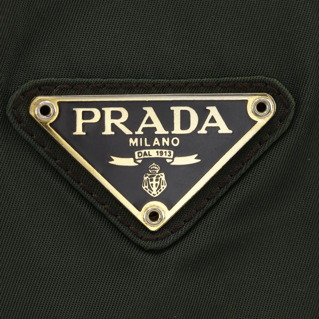 PRADA Chain tote Tote Bag Shoulder khaki Nylon Women Used