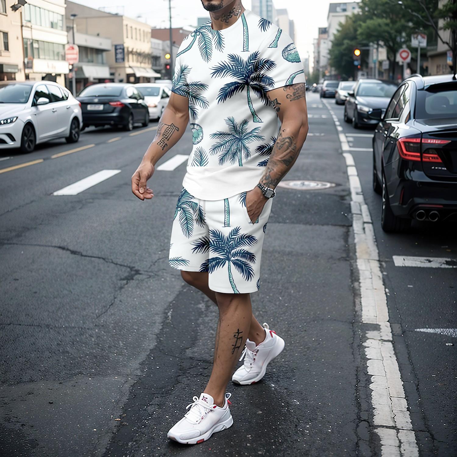 

Летние футболки с принтом Coconut Tree 3D, шорты, комплекты, мужские спортивные костюмы, свободные футболки с коротким рукавом и штаны, комплекты, мужские костюмы, одежда 3XL