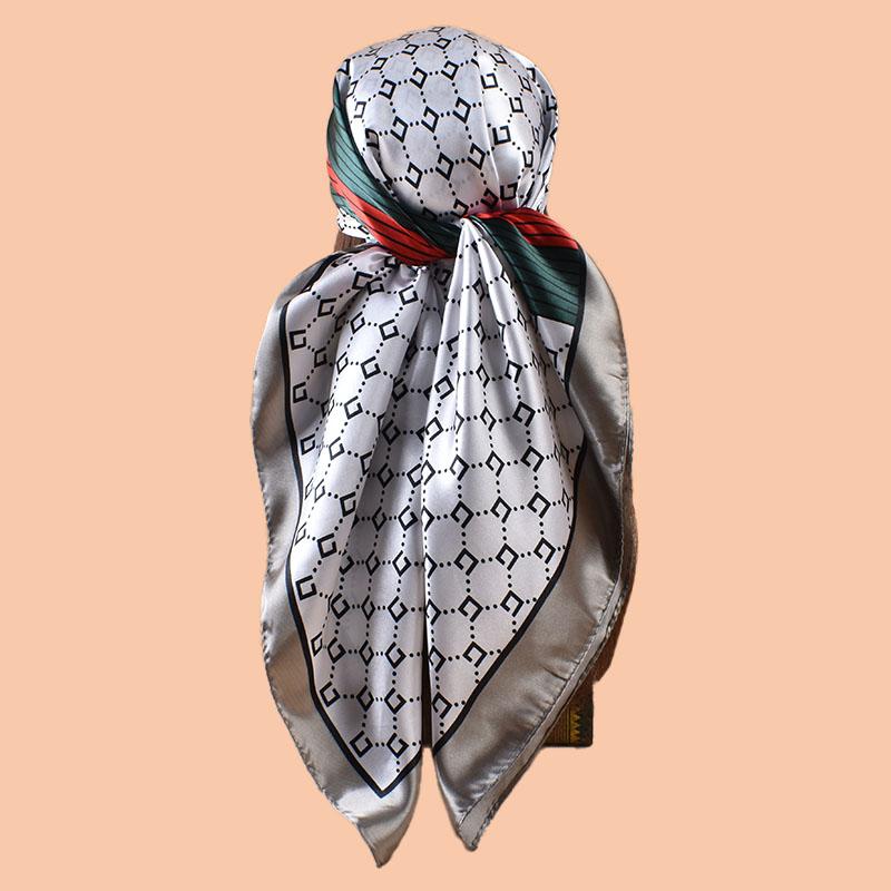 1PC Women's Summer Beach Accessory Fashion Satin Square Scarf 90*90inch Multi-use Headscarf Party Use Versatile Hair Towel