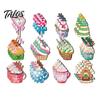 Holiday Hanging Pendants Christmas Wooden Ornament, Lollipop Cupcake Ice Cream Popsicle Cute Snowman Decor Decorations for Xmas Tree, Window,