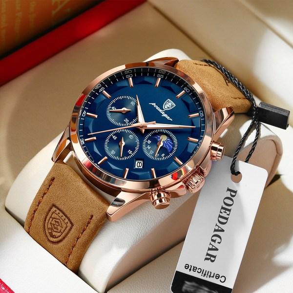 

Новейшие высококачественные мужские часы YGL из воловьей кожи, роскошные швейцарские мультимодные часы, популярные корейские часы