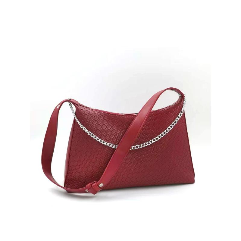 

Модная простая и деловая сумка-тоут из мягкой кожи бордовый