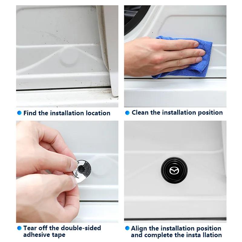 Car Door Shock Absorber Buffer Noiseproof Damping Pad Stickers For Mazda 2 3 6 Axela Atenza CX-5 CX5 CX-7 CX-9 Car Styling FF12