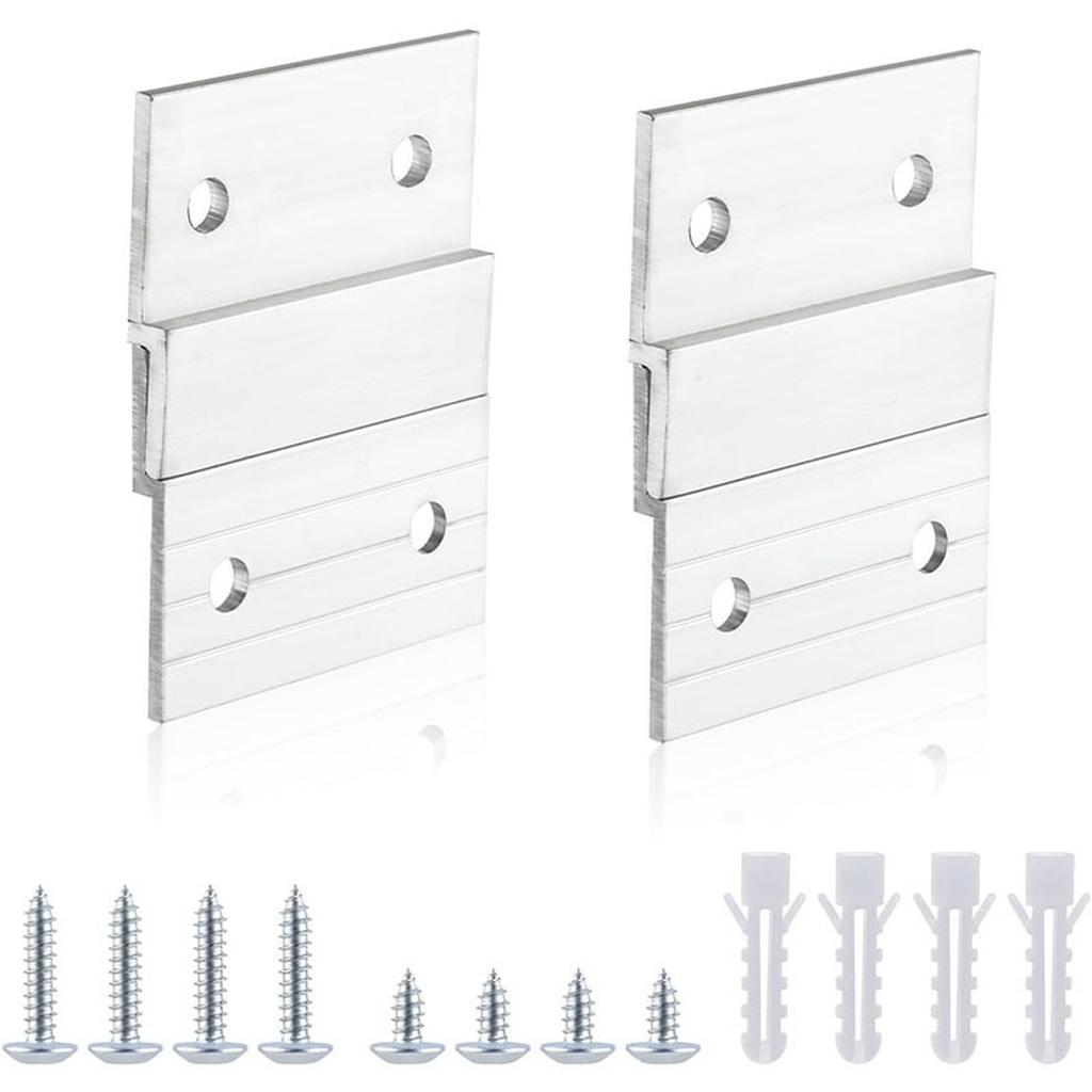 French Cleat Hanger  Aluminum Clips  Wall Mounting Bracket Hardware Kit for Mirrors Shelf Whiteboard Frames 6SET