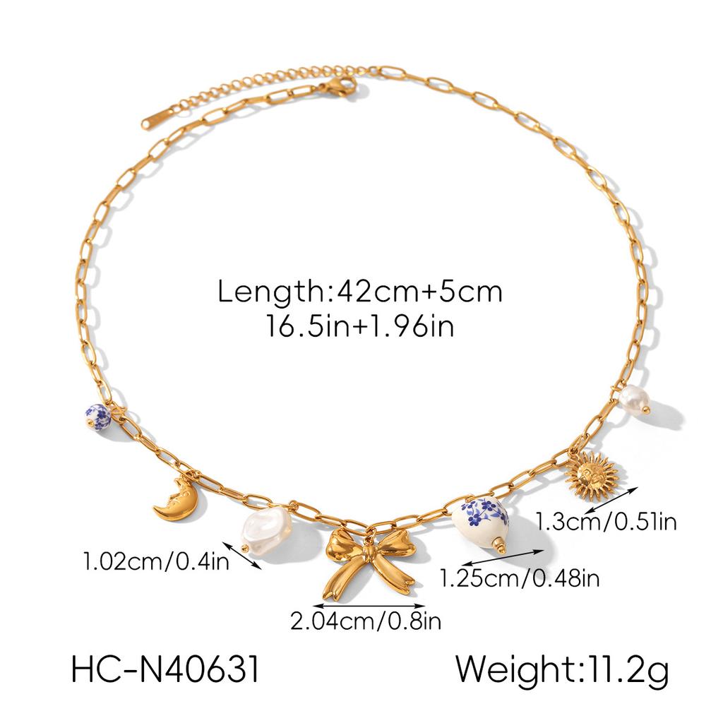 Niche high-end ceramic heart starfish necklace, Western style DIY jewelry, titanium steel accessories for women
