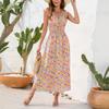 Women's Summer Floral Print Dress Fashion Sleeveless Beach Dress