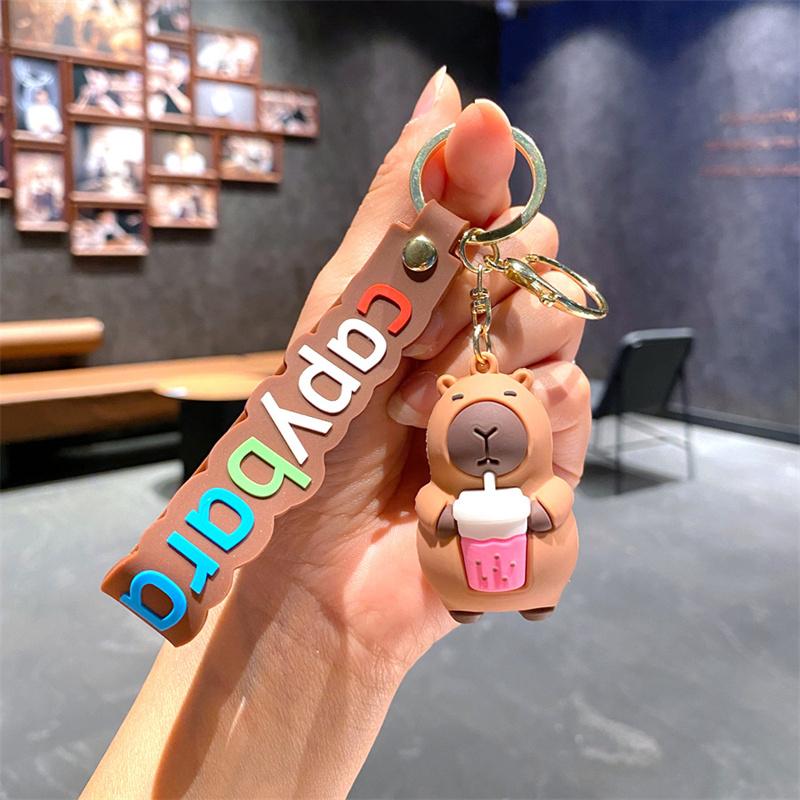 Cute Creative Capybara Doll Keychain Pendant Cartoon Kawaii Doll Car Keychain Exquisite Backpack Hanging Decorations Gifts
